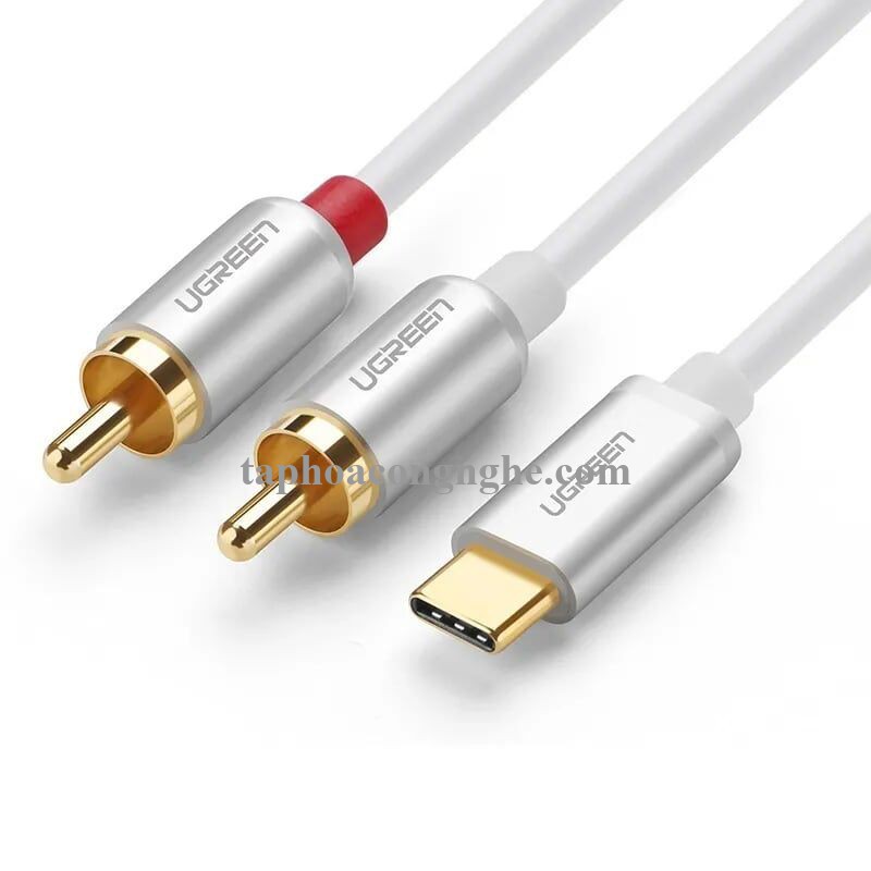 Ugreen 30737 3M màu trắng Dây chuyển đổi USB-C sang 2RCA có chipset AV145 30030737
